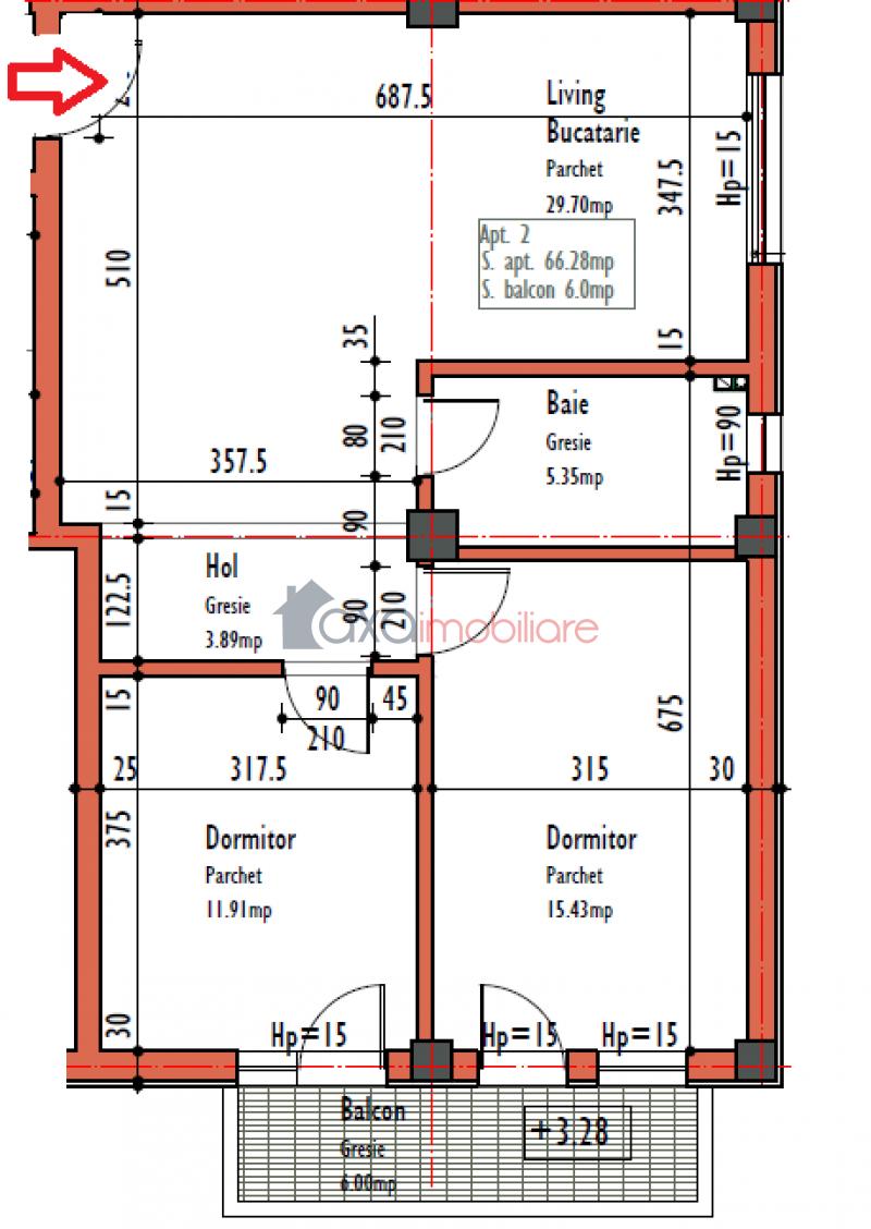 Apartament 3 camere de vanzare in Cluj-Napoca, cartier Marasti