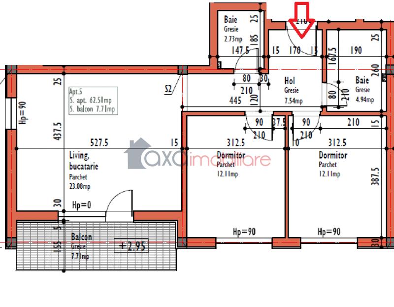 Apartament 3 camere de vanzare in Cluj-Napoca, cartier Calea Turzii